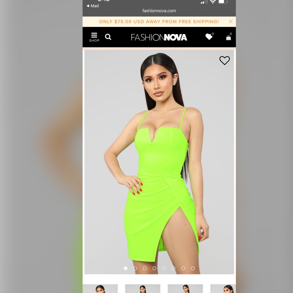 Fashion Nova Lime Green Mini Dress